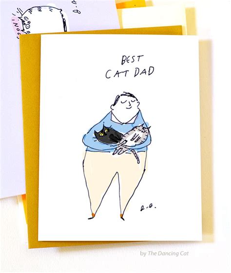 Best Cat Dad Card Father's Day Card Card for Cat Dad | Etsy