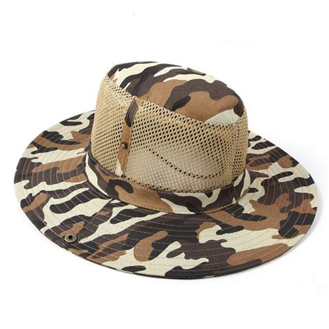 Top Quality Fishing Hats Wear resistant Ventilation Cooling Breathable Cotton Camouflage Jungle ...