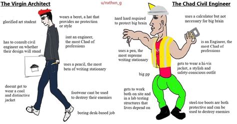 the virgin architect vs the chad civil engineer : r/dankmemes