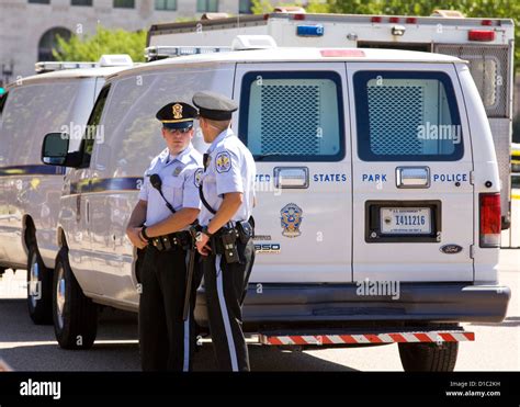 US Park Police officers standing behind police van - Washington, DC Stock Photo, Royalty Free ...