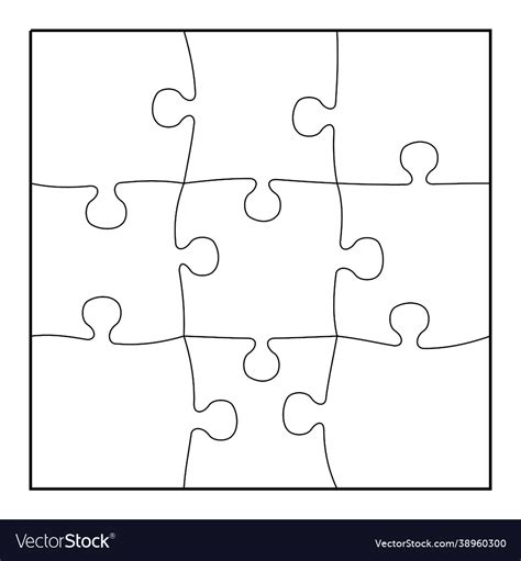 3x3 puzzle pieces Royalty Free Vector Image - VectorStock