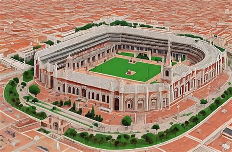 Isometric miniature of plaza de toros la | Premium AI-generated image