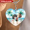 Cute Funny Couple On Beach Custom Appearance Personalized Acrylic Keyc ...