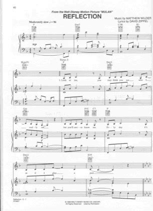 Reflection - Mulan Free Piano Sheet Music PDF