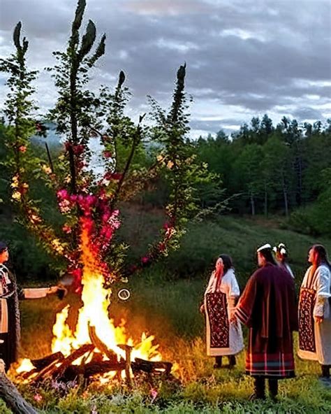 Premium AI Image | Pagan rituals and celebrations outdoors in natural ...