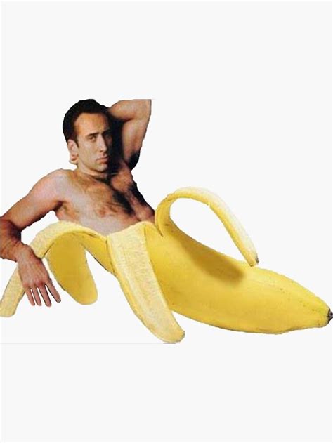 "Nicolas Cage In A Banana - Original Yellow" Sticker by tomohawk64 ...