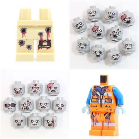 Custom Zombie Minifigure Parts -Printed On Real Lego Minifigure Parts ...