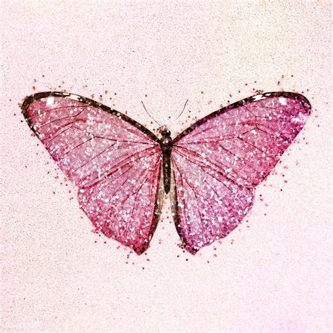 Pink Glitter Butterfly Wallpaper