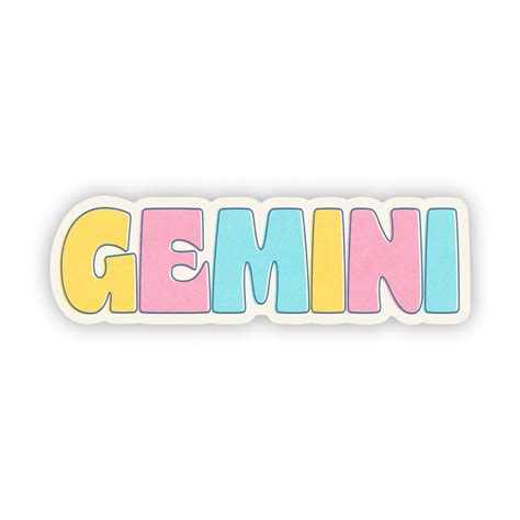 Gemini Lettering Sticker – Big Moods