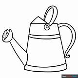 Watering Can Coloring Page  Easy Drawing Guides sketch template