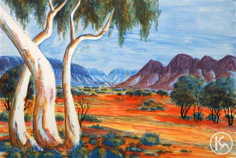 Landscape by Therese Ryder from Ltyentye Apurte, Central Australia created a 38 x 26 cm ...