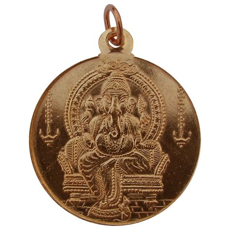 S932648 - Aadhyathmik Ganpati Maharaj Copper Pendant Kavach Locket 1¼inch 10grams - Aadhyathmika ...