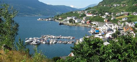 The village of Lofthus, Hardangerfjord. Fjord Norway Hiking tour with Mountain Hiking Holidays ...