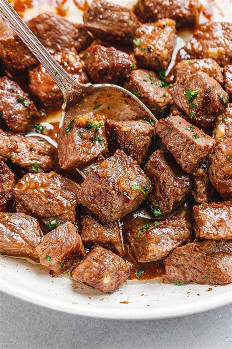 Garlic Butter Steak Bites | Beef recipes, Garlic butter steak, Steak bites recipe