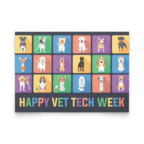 Happy Vet Tech Week with Dogs - Set of 10 Flat Cards – I love Veterinary