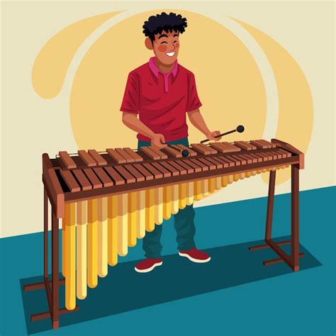 Ilustração de instrumento de marimba desenhada à mão | Vetor Grátis