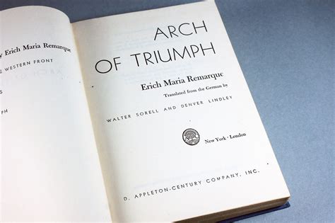 1945 Hardcover Book, Arch Of Triumph, Erich Maria Remarque, First ...