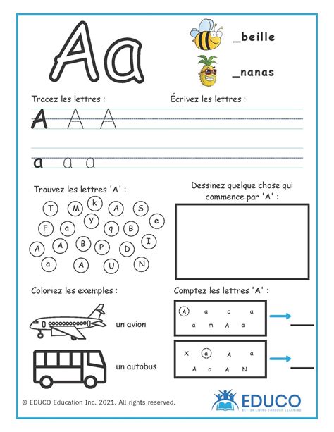 Alphabet Worksheets - French Learning Resources (Digital Download) – EDUCO Education