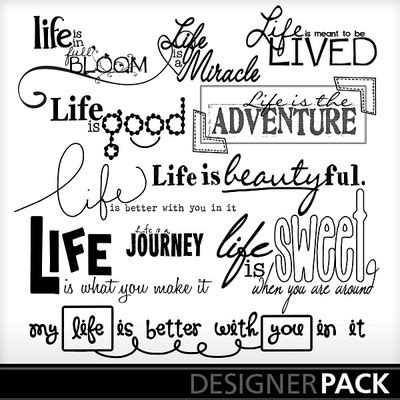 Digital Scrapbooking Kits | Life is-(wawbj) | Everyday, Word Design ...