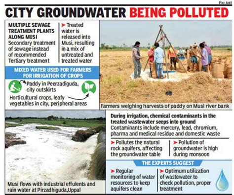 Musi River: Polluted Musi water used for irrigation affecting aquifers | Hyderabad News - Times ...