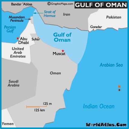 Map of Gulf of Oman, Gulf of Oman Location Facts, Major Bodies of Water, Arabian Sea - World Atlas