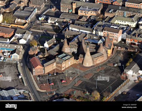 aerial view of the Gladstone Pottery Museum in Longton, Stoke-in-Trent Stock Photo - Alamy