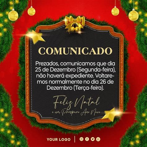 Premium PSD | Merry christmas psd template in portuguese