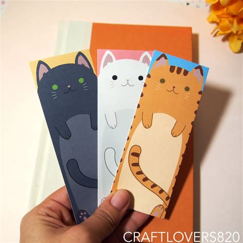 Colorful Cat Bookmark Cat Lover Laminated Bookmarks Cute - Etsy Cute ...