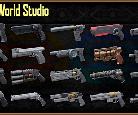 ArtStation - 20 Gun 3D Models with Textures | Game Ready | Vol 3 | Game ...