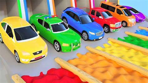 Learn colors with cars for Children Balls Education track parking vehicle | Tassia School