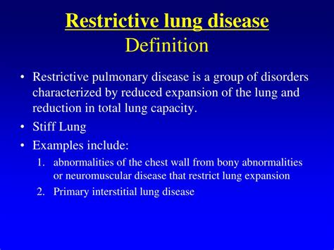 PPT - Restrictive lung diseases PowerPoint Presentation, free download ...