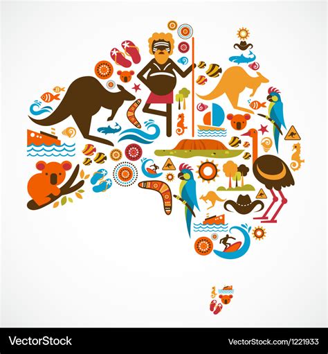 Australia map Royalty Free Vector Image - VectorStock