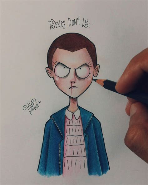 Eleven from Stranger Things + Tim Burton style art | Cuadernos de bocetos, Dibujos de tim burton ...