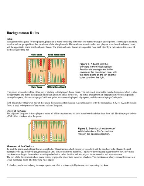 Printable Backgammon Rules - Printable Word Searches