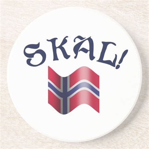 Skal Norwegian Drinking Toast with Flag of Norway Coaster | Zazzle.com