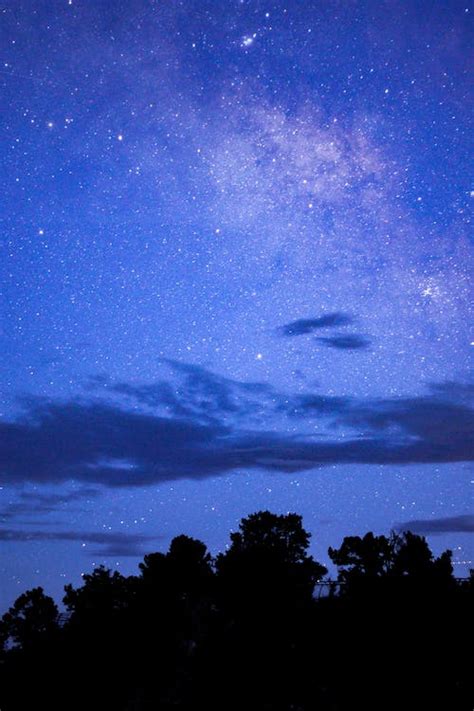 Scenic View of Blue Starry Sky at Night · Free Stock Photo