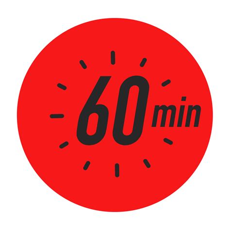 60 minutes timer symbol red color style 7224706 Vector Art at Vecteezy