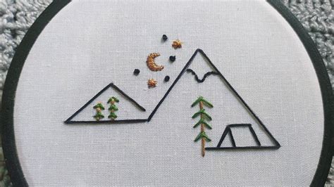 Easy Mountain Embroidery Pattern For Beginners || Modern Embroidery For Home Decor - Let's ...