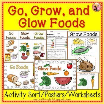 Go, Glow and Grow Foods: Sorting Activity, Worksheet and Posters. $ #HFLE | Food chart for kids ...