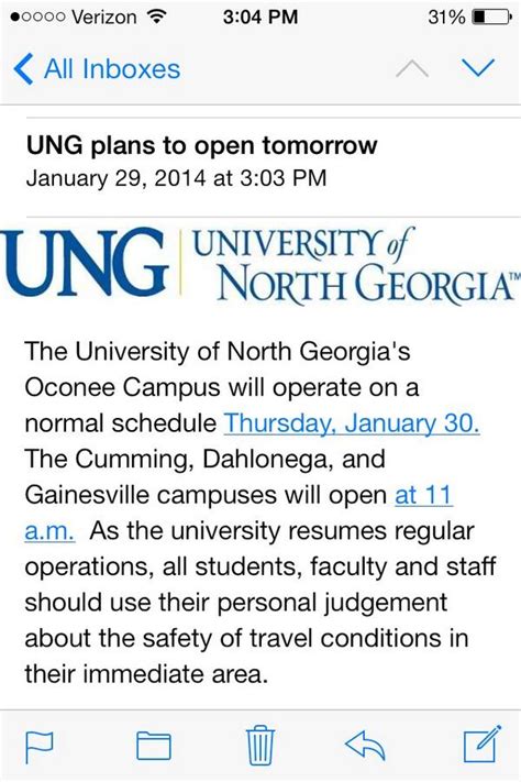 UNG Nighthawks on Twitter: "UNG Dahlonega campus to open on a delay tomorrow at 11:00 AM. http ...