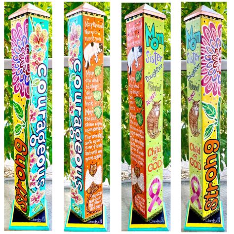 Hand painted and lettered Garden Pole sealed and placed on | Etsy