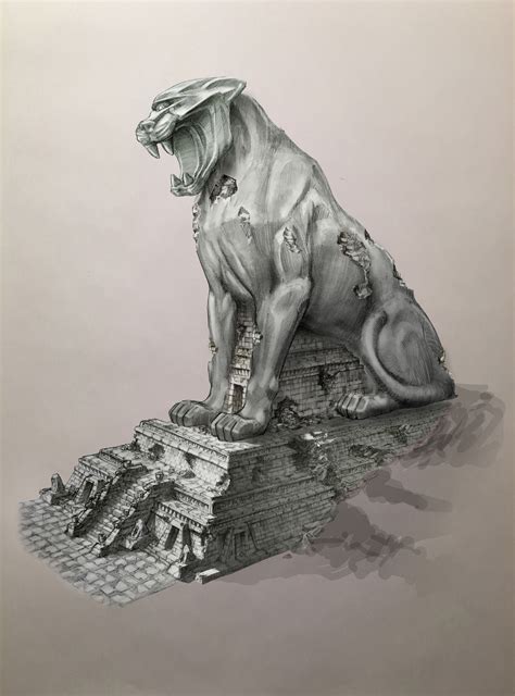 Simon Murton - JUMANJI - Jaguar Statue Concept