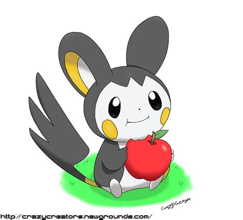 Pokemon - Emolga with an apple by CrazyCreators on Newgrounds