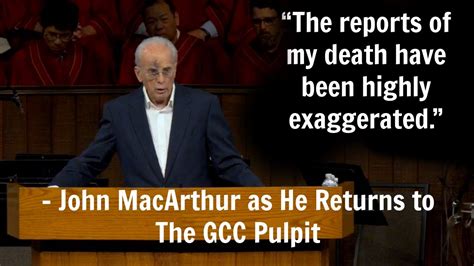 John MacArthur Returns To The Grace Community Church Pulpit - YouTube