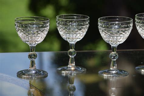 Vintage CRYSTAL Wine Cordials - Glasses, Set of 5, circa 1960's, After Dinner Drink Cordials, 4 ...