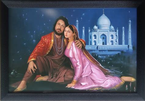 Shree Handicraft Shah Jahan Mumtaz Mahal Painting Wall Decorative Frame (49 cm x 34 cm x 1 cm ...