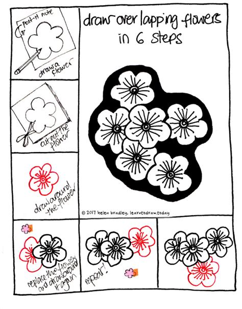 Learn to Draw Overlapping Flowers in 6 Steps : Learn To Draw