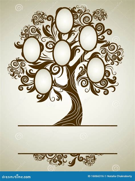 Family Tree, Pedigree Or Ancestry Chart Template. Family Genealogical ...