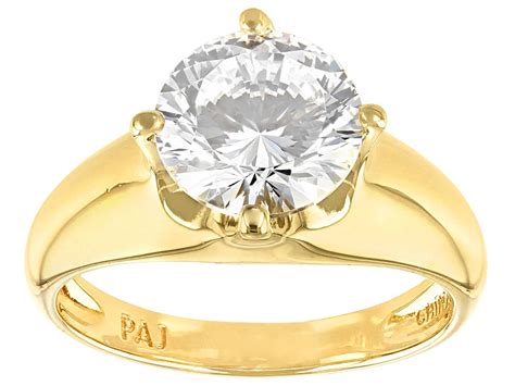 Bella Luce(R) Dillenium 4.59ct Round 18k Yellow Gold Over Sterling Silver Ring