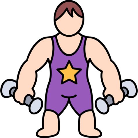 Muscle man Hand Drawn Color icon